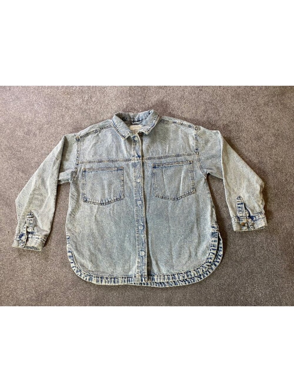 Ultra Flirt Womens Denim Overshirt With Pockets Snap Buttons 2X